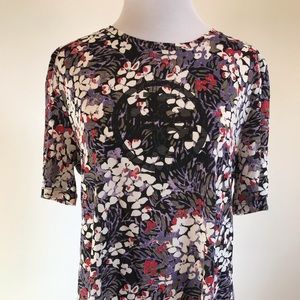 Tory Burch short sleeve purple floral tee Large